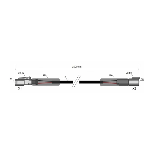 LED kabelio prailginimas 2m DT -70W